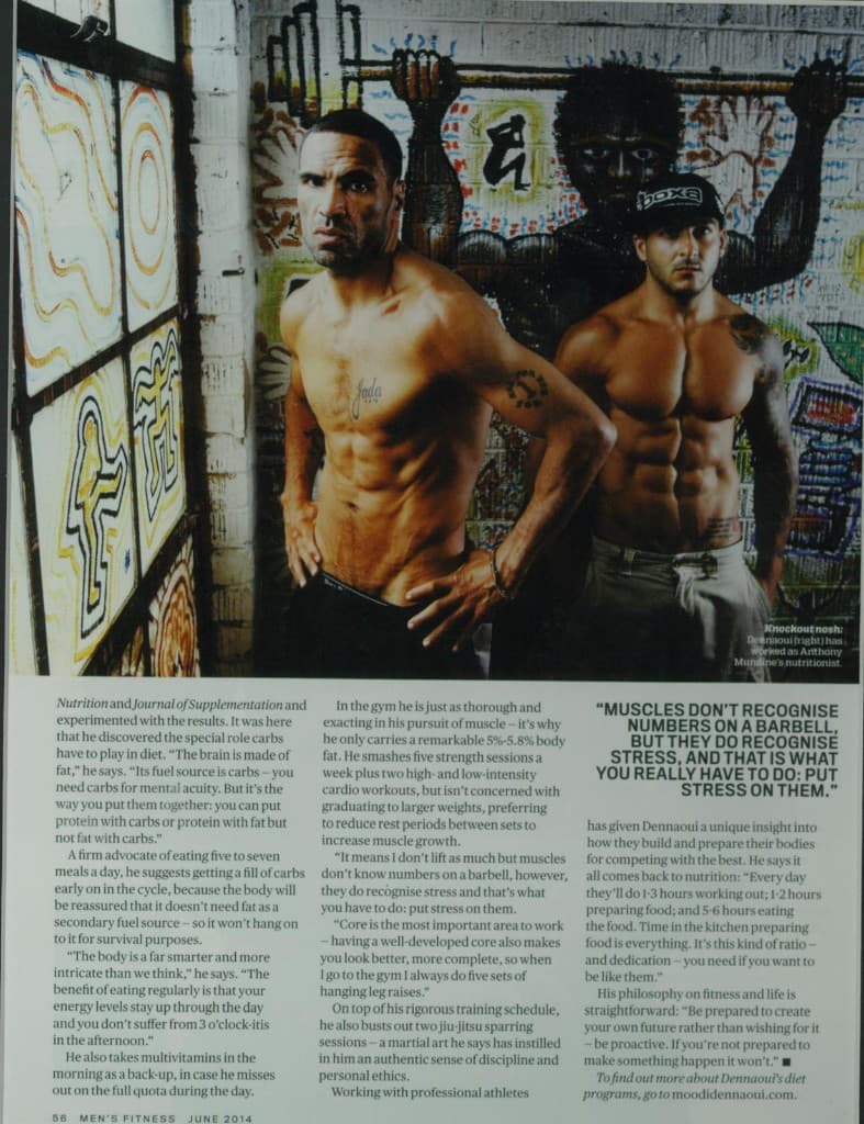 Men's Fitness feature on Moodi Dennaoui working with Anthony Mundine